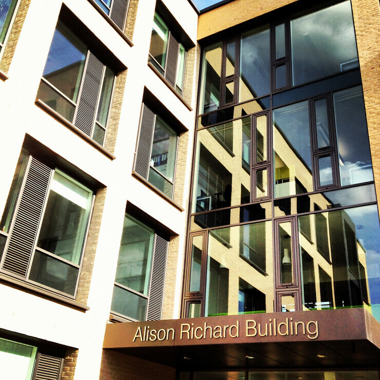 The front elevation and entrance to the Alison Richard Building.