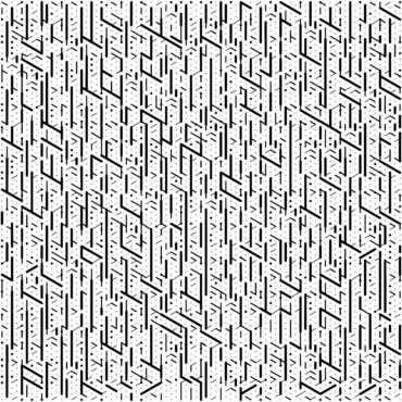 An abstract graphic pattern of vertical and diagonal short lines that resemble a kind of alphabet.
