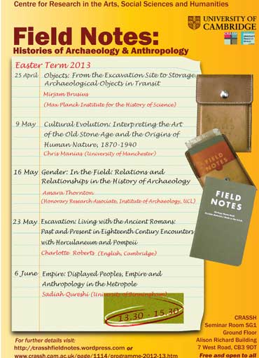 Postponed. Gender: In the Field: Relations and Relationships in the History of Archaeology
