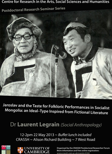 Jaroslav and the Taste for Folkloric Performances in Socialist Mongolia: an Ideal–Type Inspired from Fictional Literature