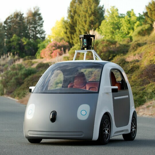 Self driving car on the road.