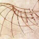 Leonardo da Vinci's sketch for the construction of a wing
