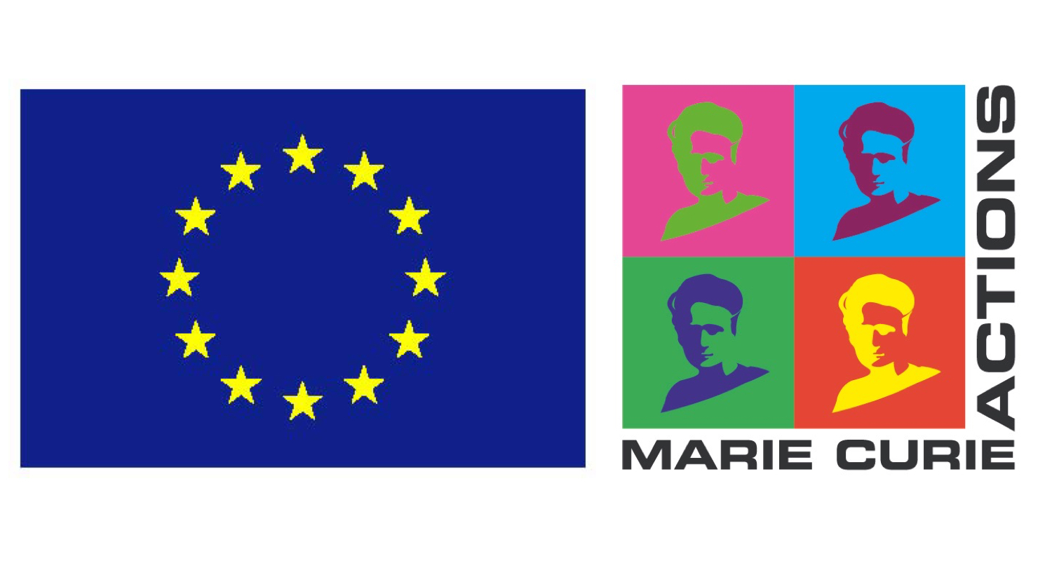 Logo of EU flag and Marie Curie