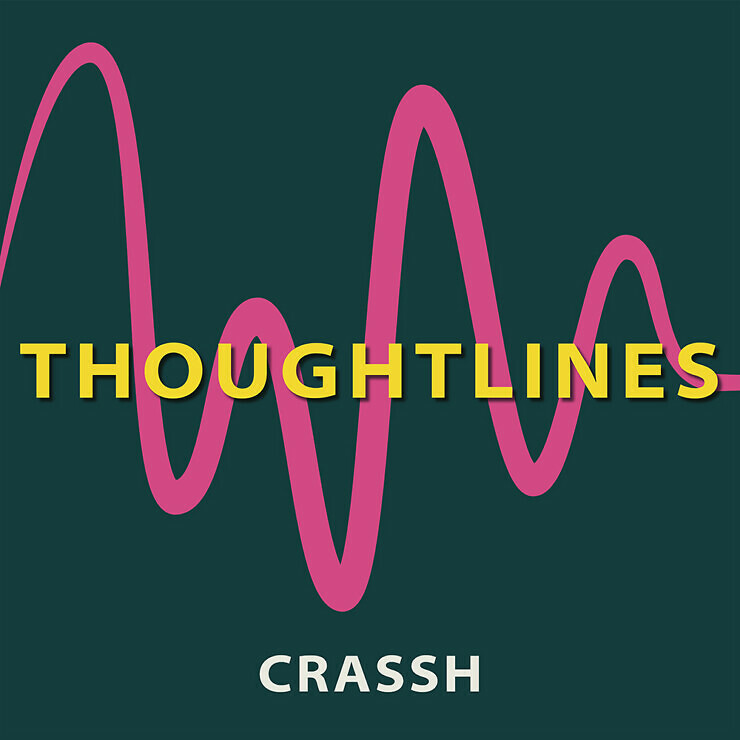 Thoughtlines podcast logo with pink soundwave.