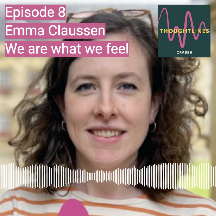 Podcast teaser image with portrait of Emma Claussen