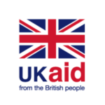 Union Jack above the words UK aid from the British people
